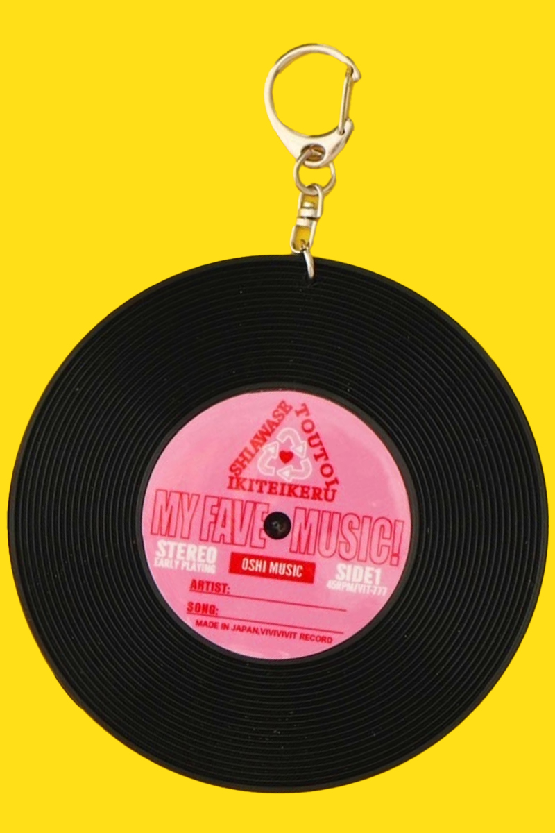 ビビビビット‼︎ レコードキーホルダー【OSHI MUSIC】ピンク