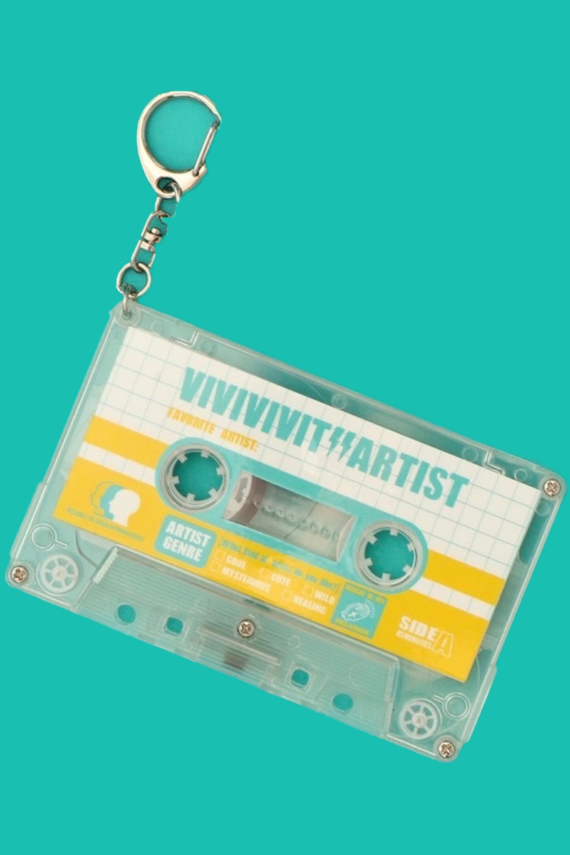 ビビビビット‼︎ CASSETTE TAPE キーホルダー (イエロー×ミントグリーン)