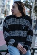 gibous(ギボス) snake cross border mesh knit