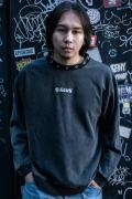 gibous(ギボス) powder eyelet logo trainer - Black