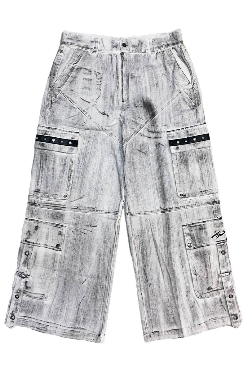 P.N UNDERGROUND(サイコ・ネーション・アンダーグラウンド) コーティング・カーゴ・パンツ - White