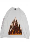 GoneR GR32LS002 Fire Pattern L/S T-Sirts White