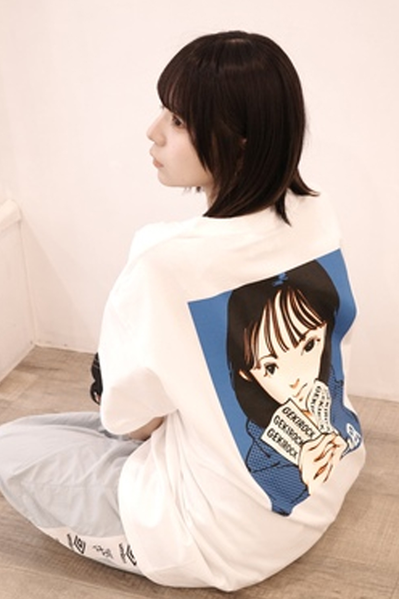 【ゲキクロ限定】over print (オーバープリント)×GEKIROCK　TICKET Tee  BLUE×WHITE