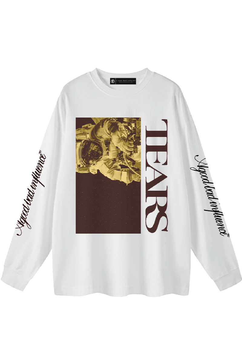A Good Bad Influence(アグッドバッドインフルエンス) TEARS L/S T-SHIRT - White