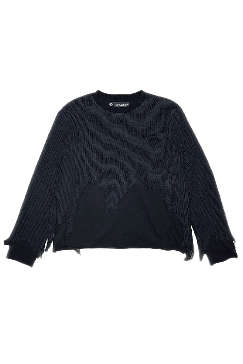 A Good Bad Influence(アグッドバッドインフルエンス) CRUSHED LAYERD L/S - Black