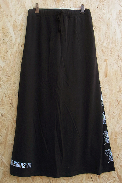 GoneR (ゴナー) Candle Mexican Skull Maxi Skirt Black