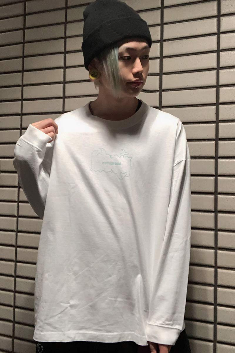 RIP DESIGN WORXX RIPDW アイコンシルエット L/S Tシャツ WHITE