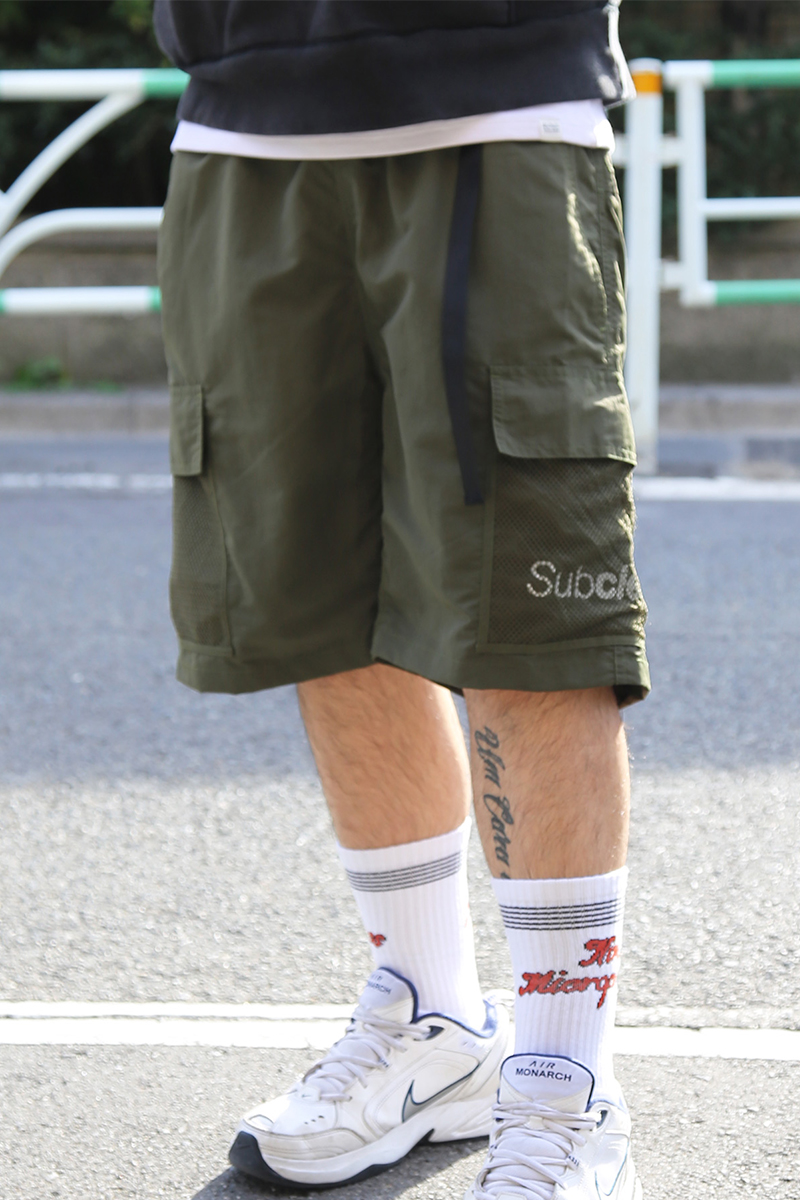 Subciety (サブサエティ) COLOR BLOCK SHORTS KHAKI