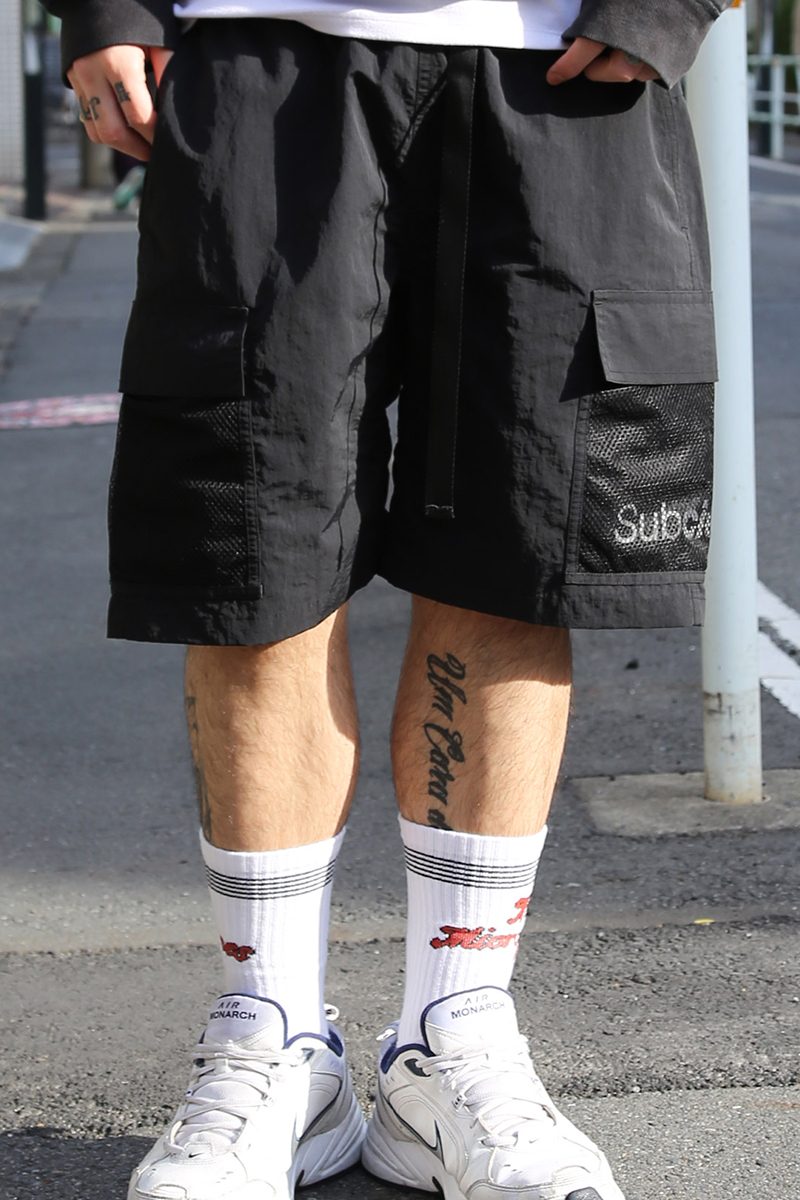 Subciety (サブサエティ) COLOR BLOCK SHORTS BLACK