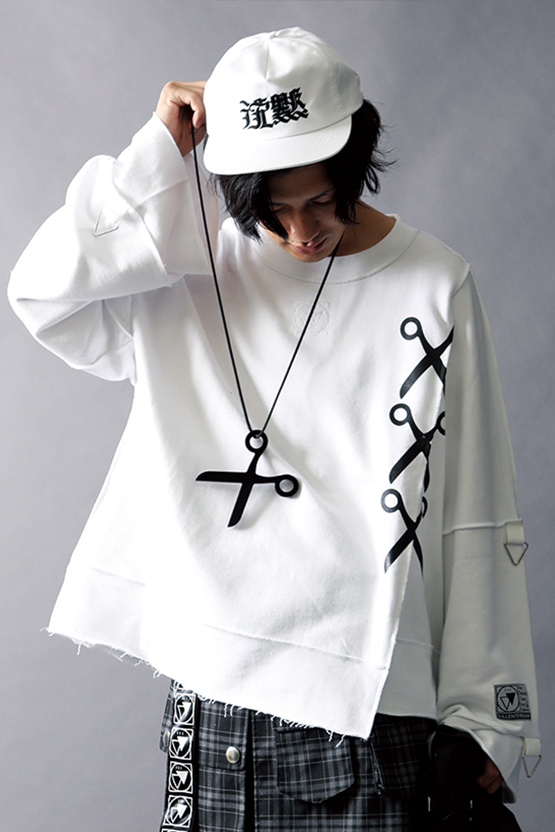 SILLENT FROM ME SHEARS -Deformed Crew Sweat- WHITE