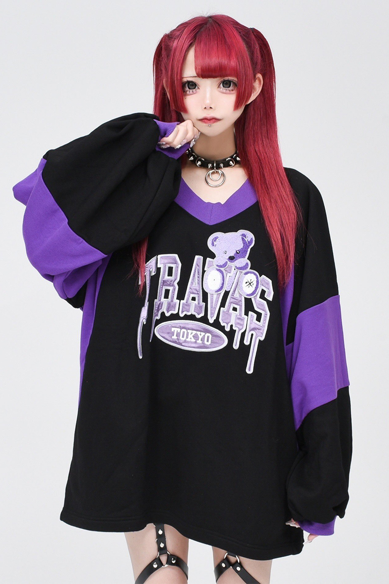 TRAVAS TOKYO【トラバストーキョー】 Switching Tilden PO BLACK×PURPLE