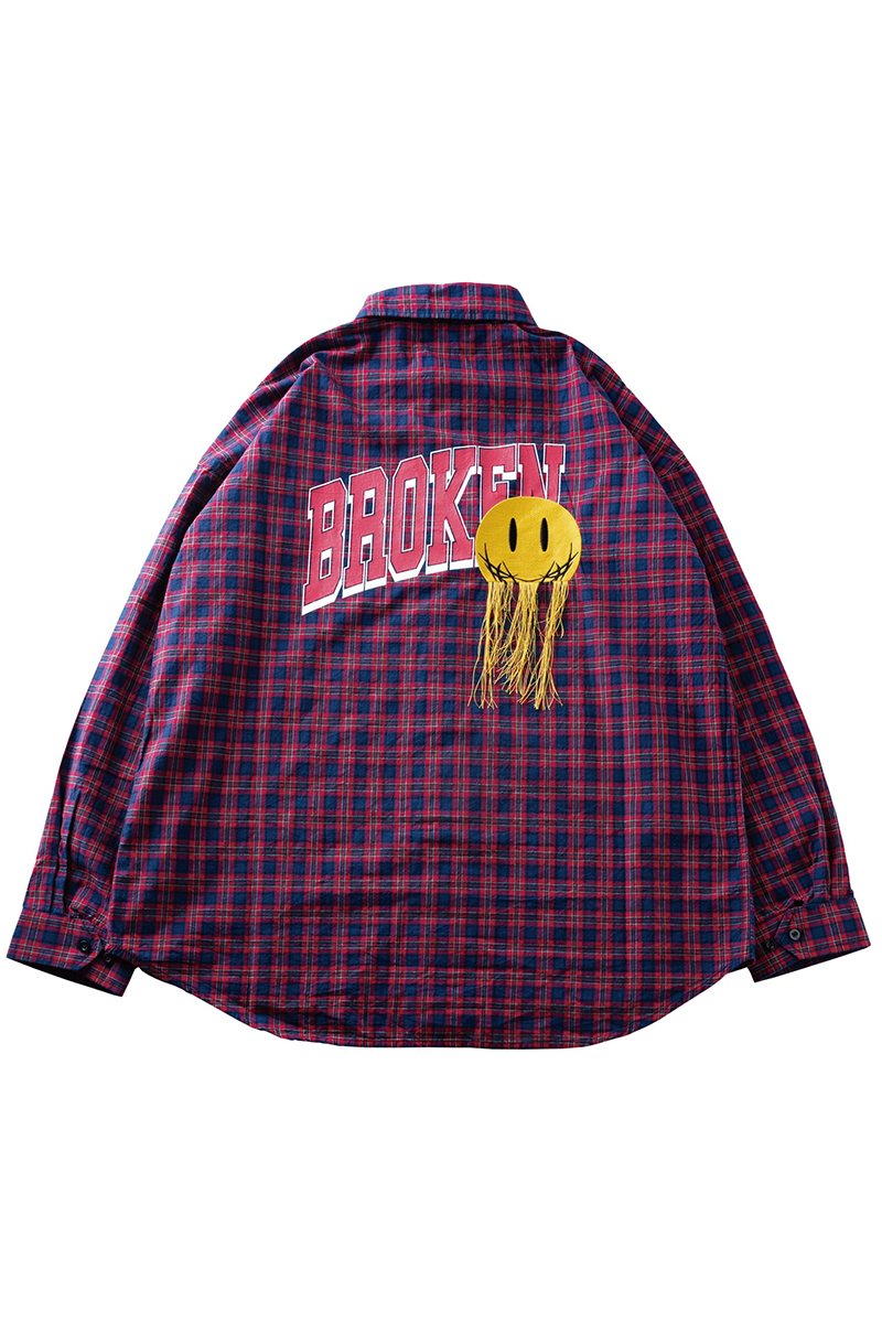 LILWHITE(dot) LW-20SS-SH01CHARLIE FRINGE EMBROIDERY SHIRT RED