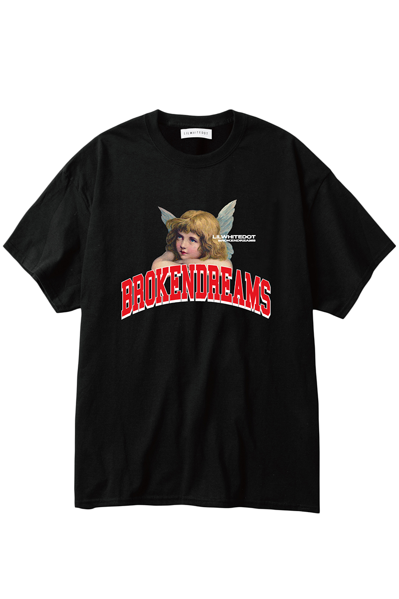 LILWHITE(dot) LW-20SS-T01 ANGERL TEE BLK