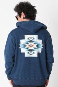 ANIMALIA AN21S-SW03 INDIGO Z/U HOODIE -CHIMAYO INDIGO