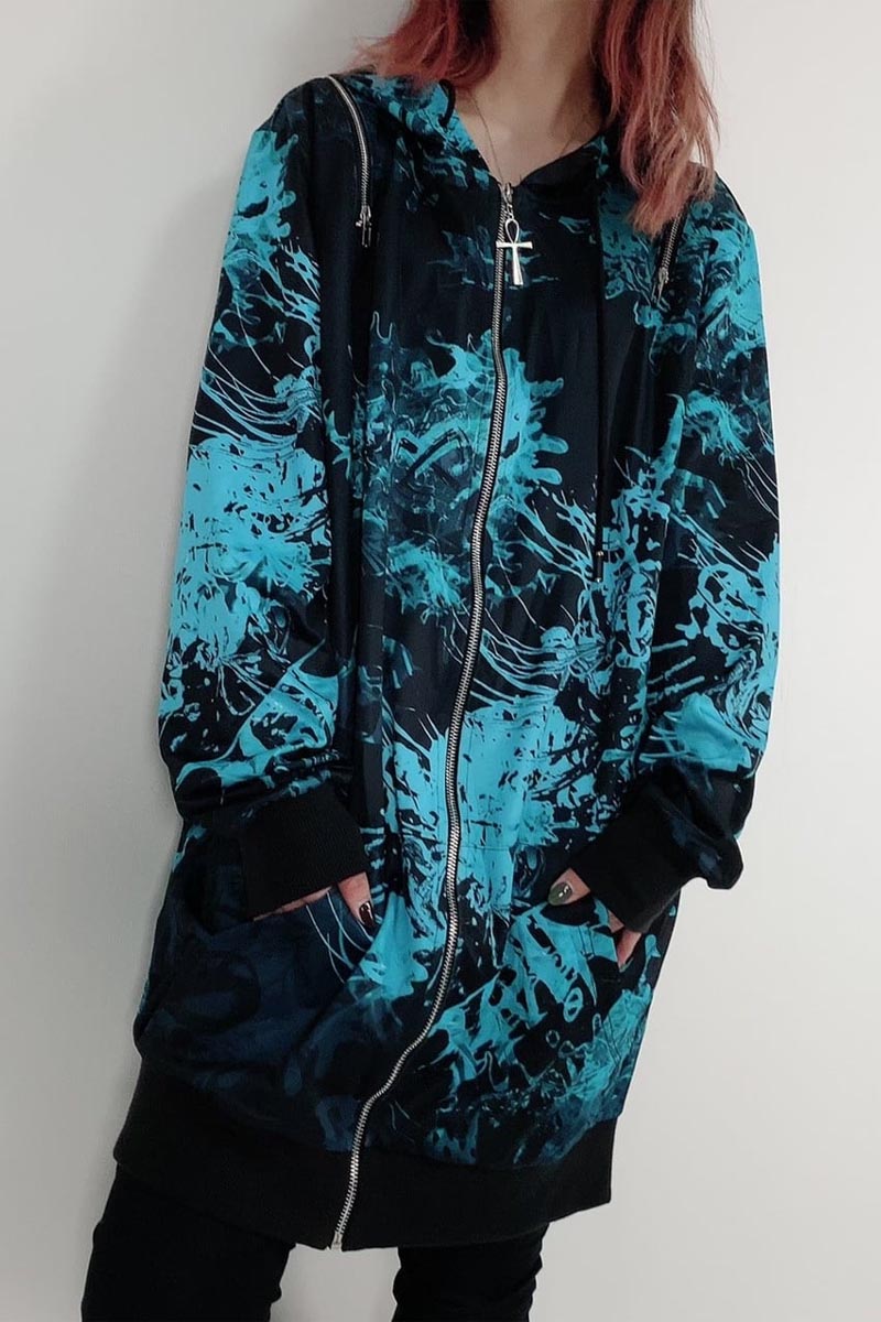 NieR (ニーア) 2WAY OFF-Shoulder 長袖ZIP PARKA【彼岸花