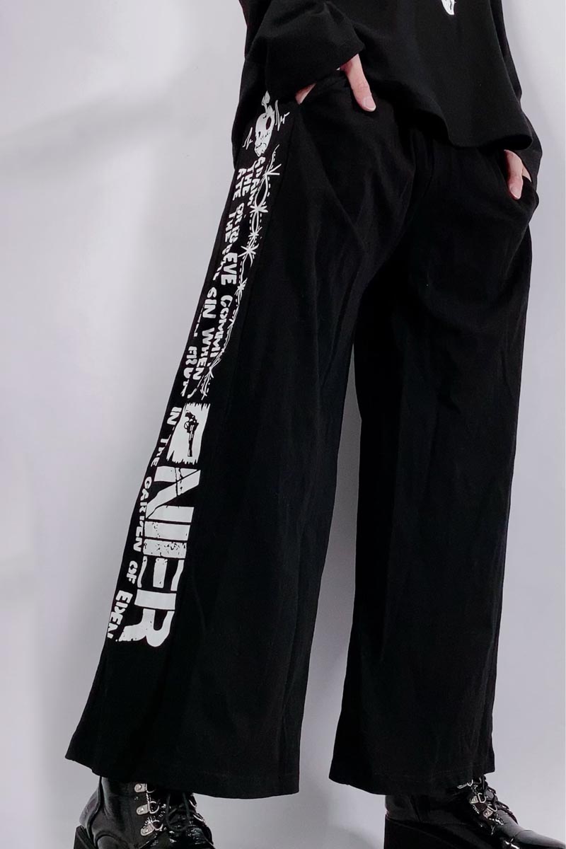 NieR (ニーア) SIDE DESIGN BLACK WIDE PANTS