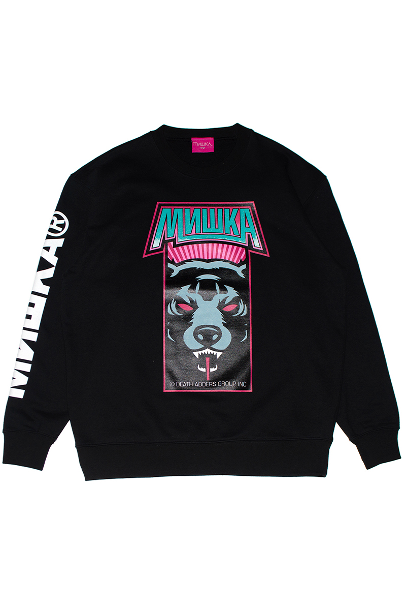 MISHKA (ミシカ) ADDERS GROUP INC. CREWNECK SWEAT MIFCR-01 BLACK
