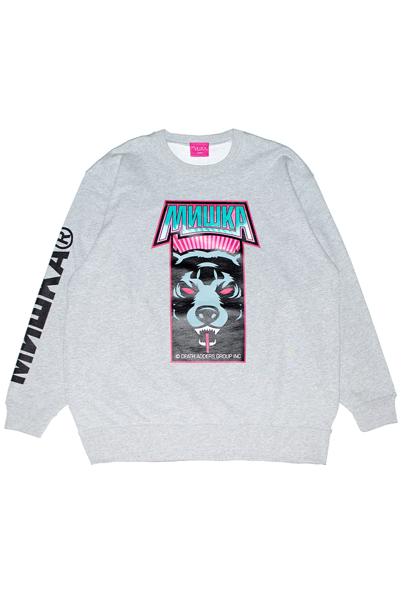 MISHKA (ミシカ) ADDERS GROUP INC. CREWNECK SWEAT MIFCR-01 A.GREY