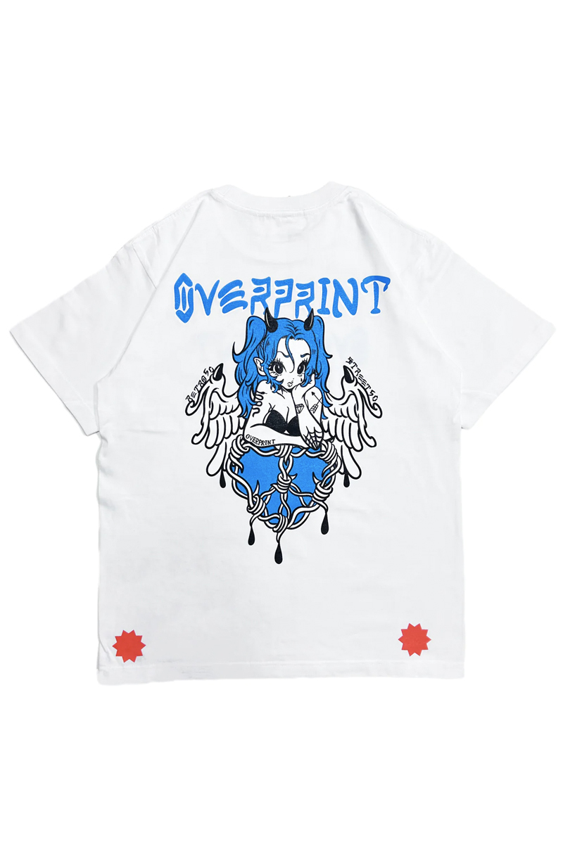 over print (オーバープリント) ANTI HEART Tee white