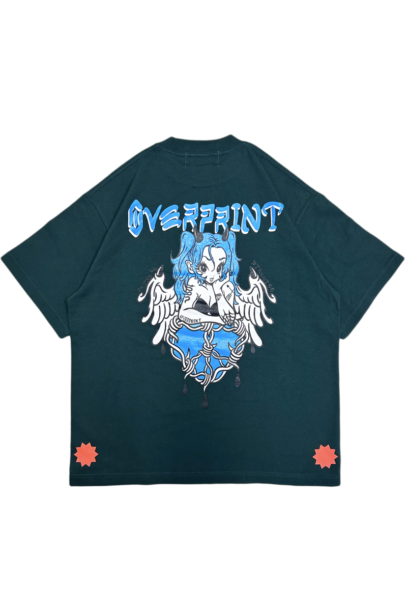 over print (オーバープリント) ANTI HEART Tee dark green