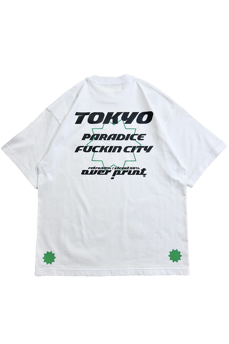 over print (オーバープリント) PARADICE Tee white