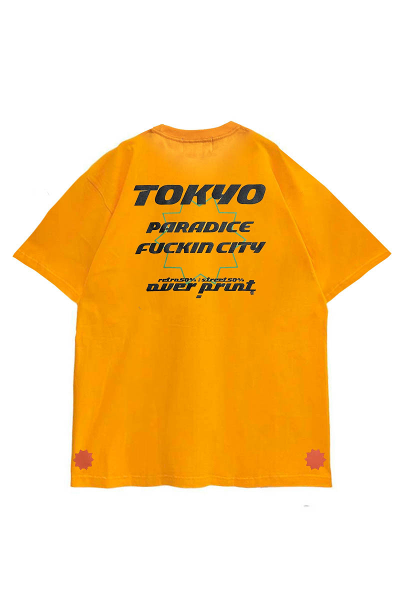 over print (オーバープリント) PARADICE Tee yellow