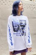 NOT COMMON SENSE FLAME L/S TEE WHITE