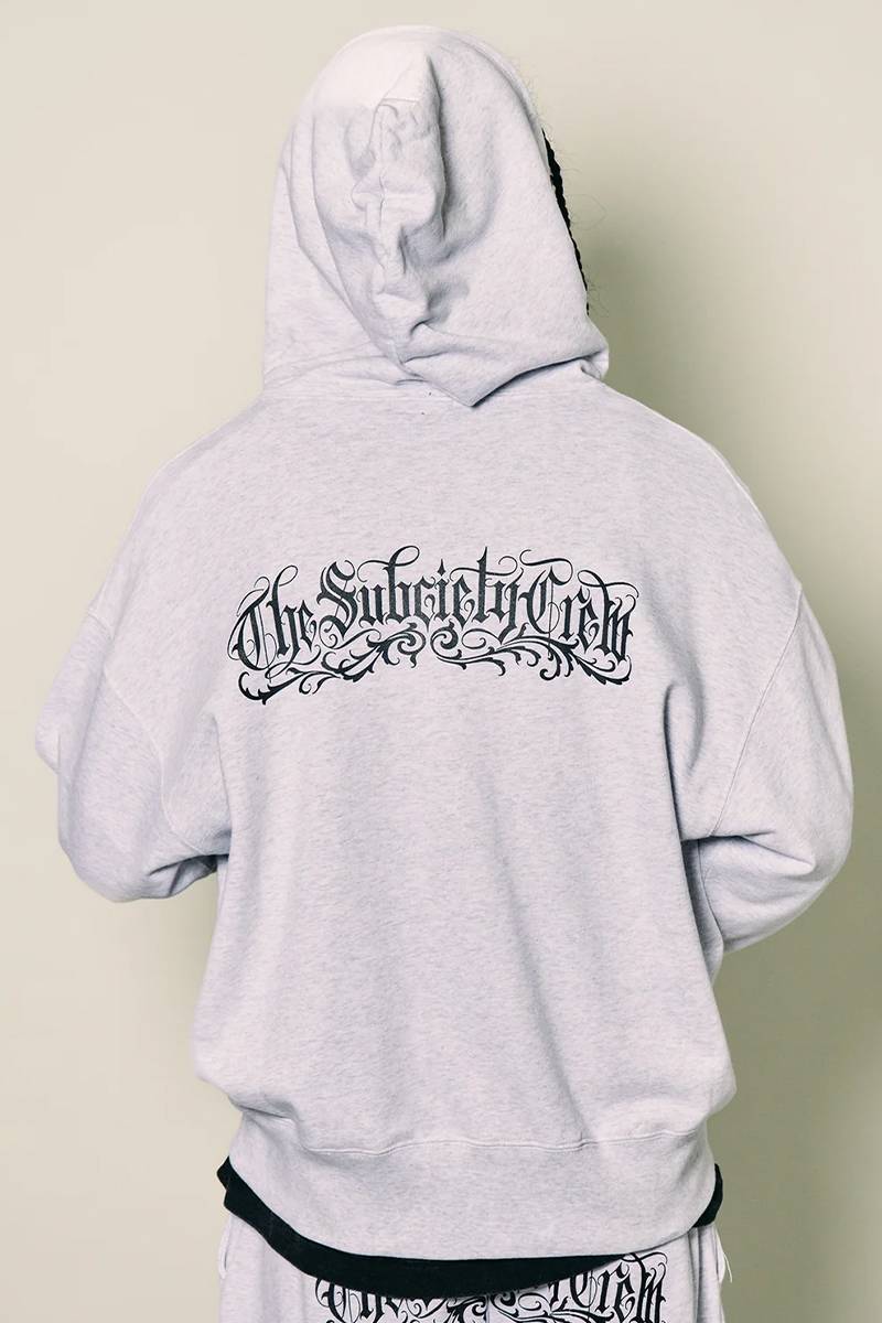 Subciety(サブサエティ) Boxy double zip up hoodie - Ash