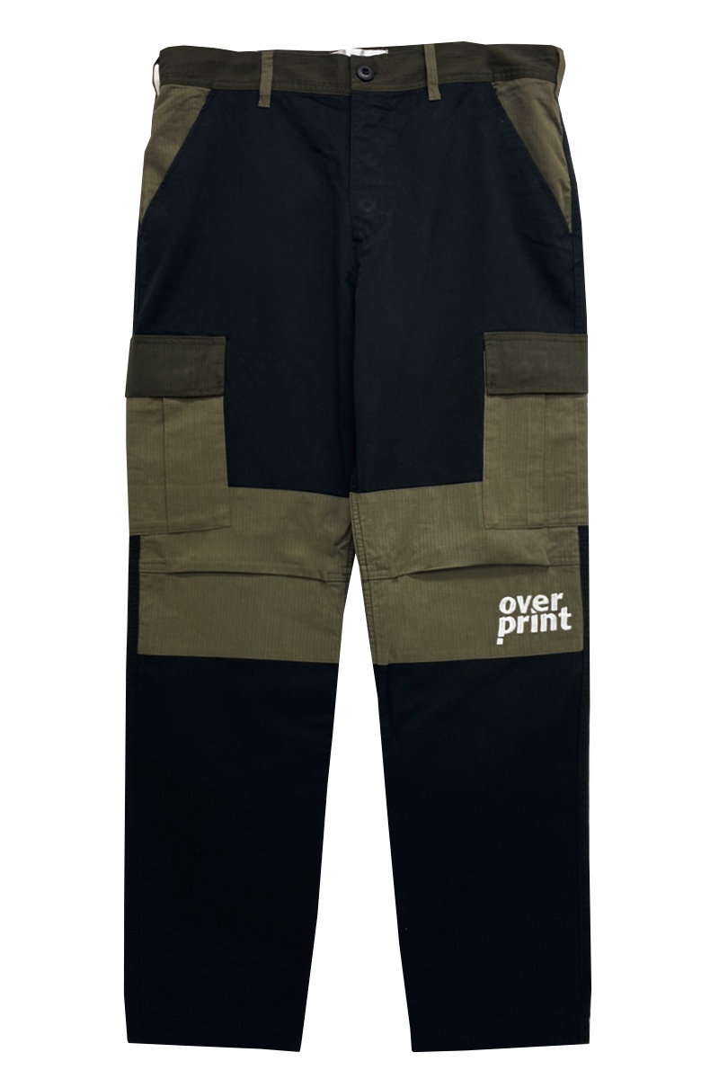 over print (オーバープリント) cargo pants (black * chacoal)