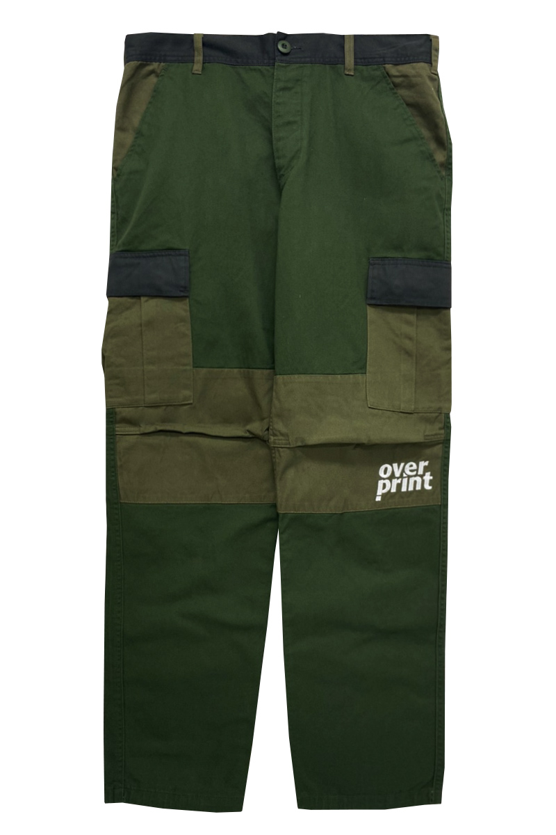 over print (オーバープリント) cargo pants (olive * khaki)