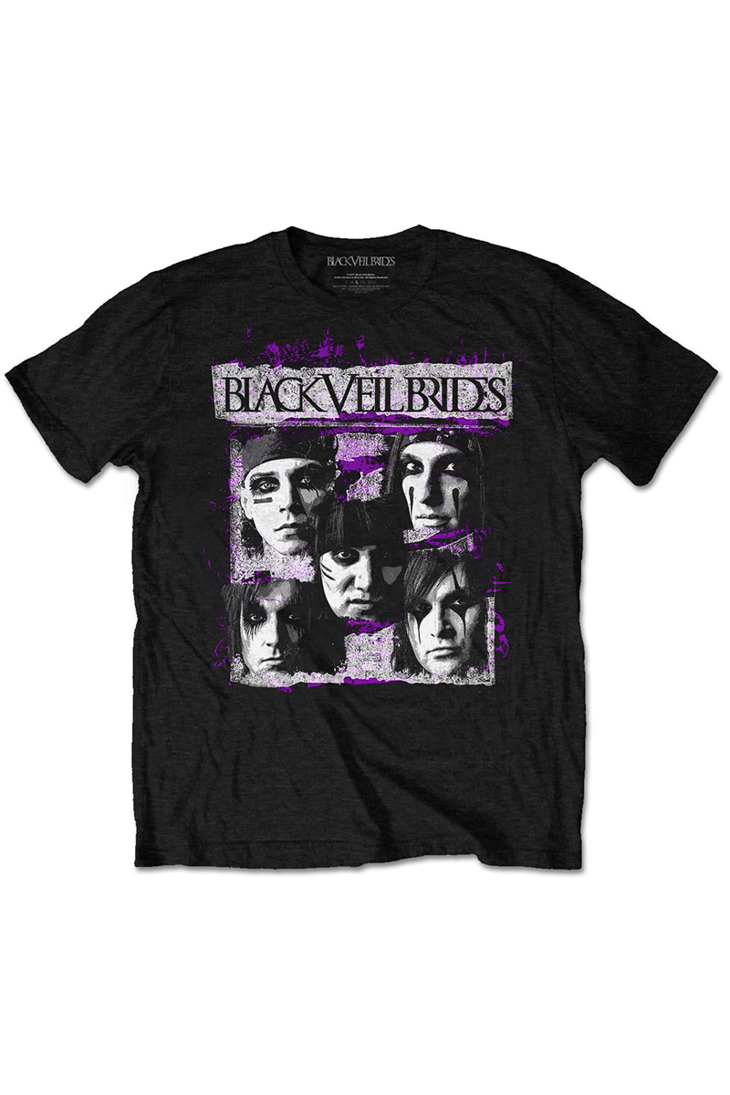 BLACK VEIL BRIDES UNISEX TEE: GRUNGE FACES