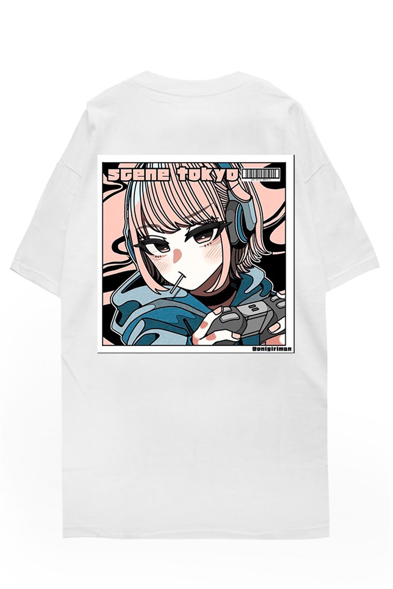 SCENE TOKYO (シーントウキョウ) game girl Tee (white)
