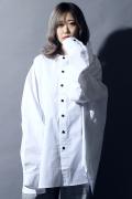 SILLENT FROM ME CHEAP -Band collar Shirts- WHITE