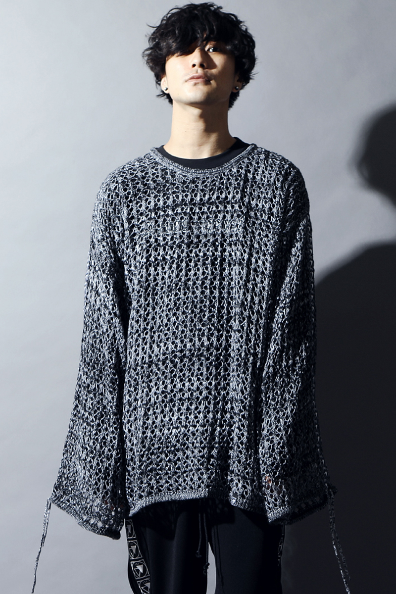 SILLENT FROM ME OBSCURE -Mesh Knit Sweater- MIXED