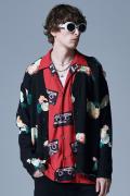 glamb (グラム) GB0123/KNT03 : Damaged Flower Cardigan / ダメージフラワーカーディガン - Black
