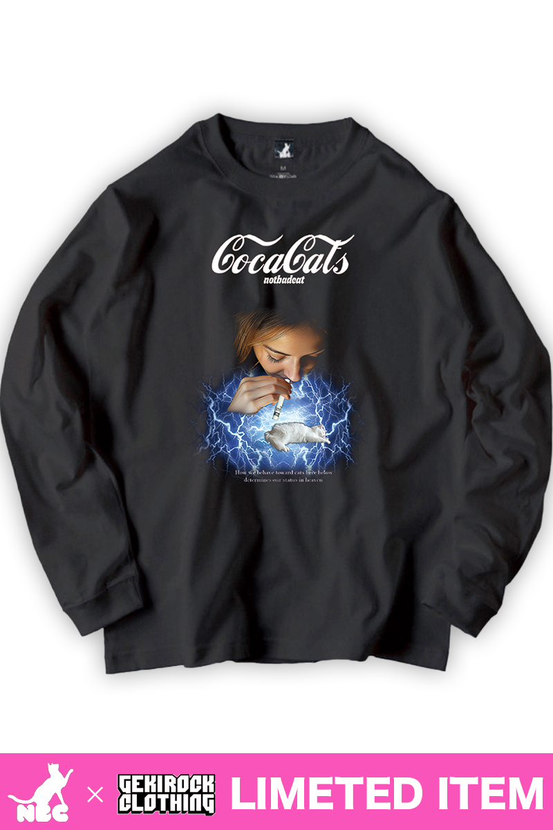 【ゲキクロ限定】NOTBADCAT (ノットバッドキャット) CocaCats LS Tee BLACK