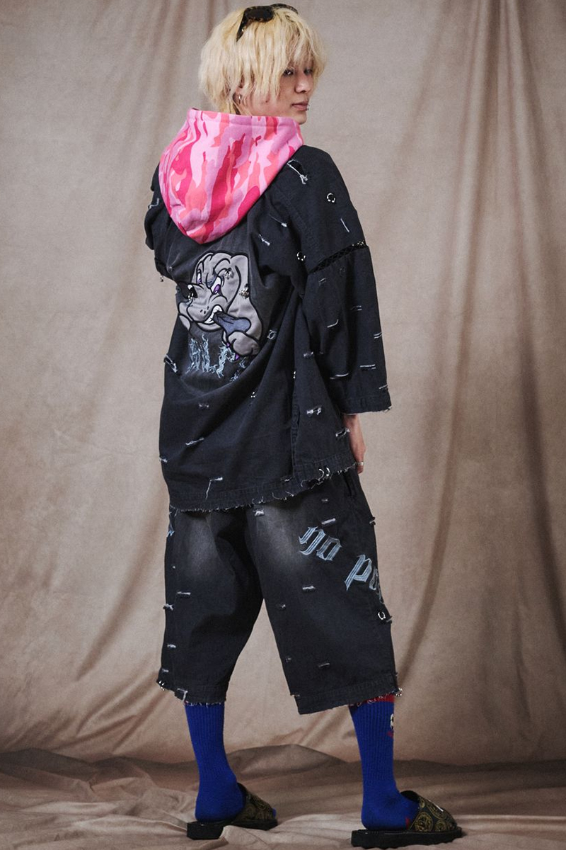 【予約商品】GALFY (ガルフィー) バチバチピアス甚平 - Black