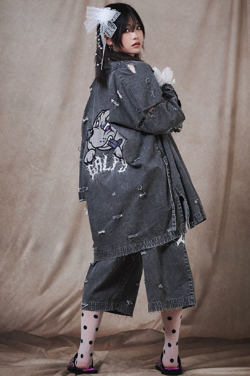 【予約商品】GALFY (ガルフィー) バチバチピアス甚平 - Gray