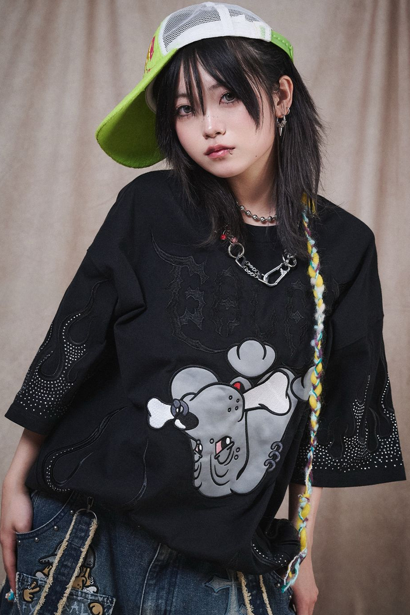 【予約商品】GALFY (ガルフィー) ファイヤーピカピカTee - Ink Black