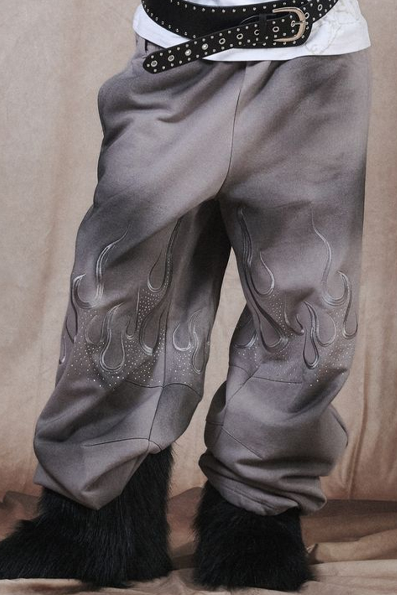 【予約商品】GALFY (ガルフィー) ファイヤーピカピカ汚れたパンツ - Greige