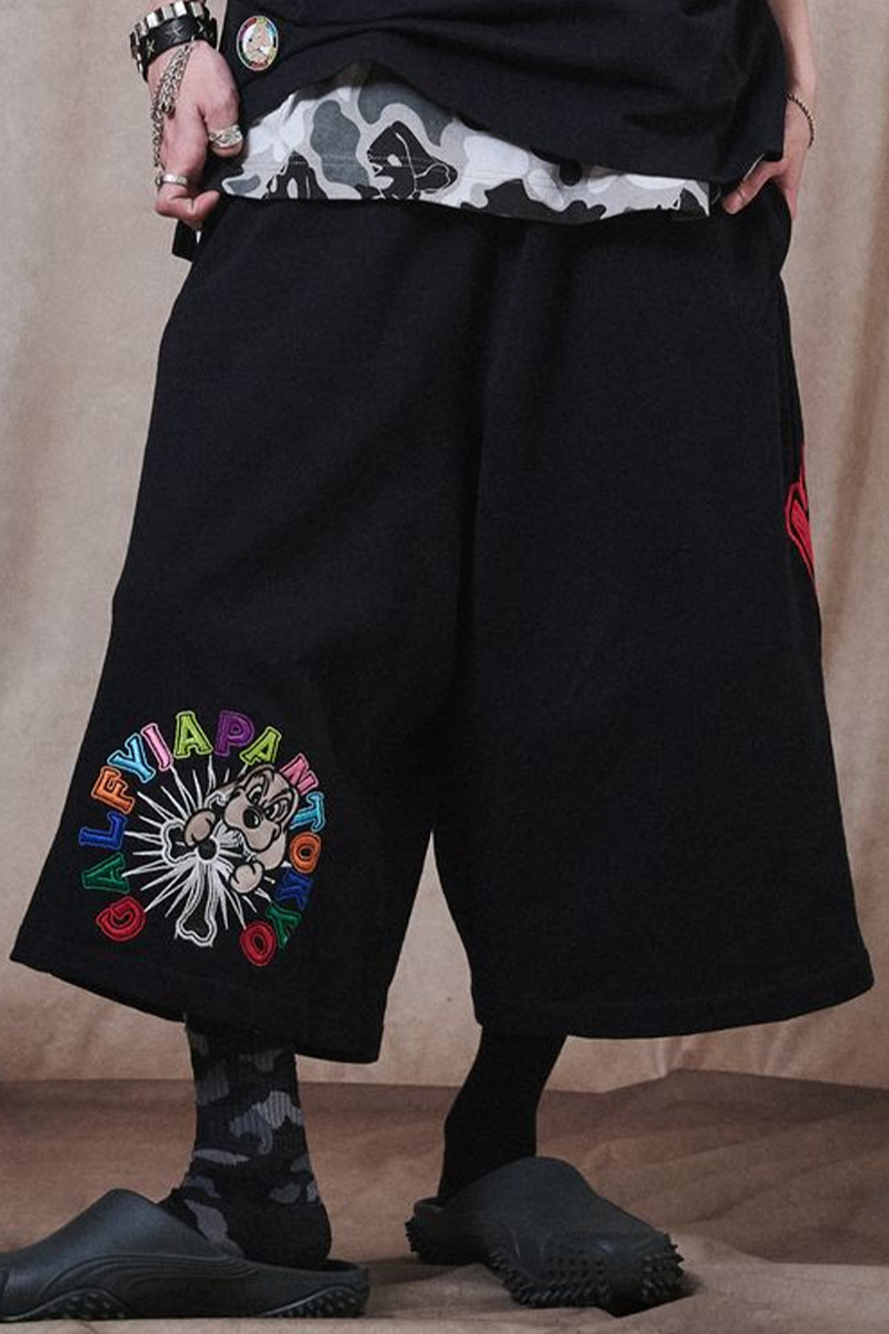 【予約商品】GALFY (ガルフィー) おしゃぶりワンワンカラフルロゴショーツ - Black