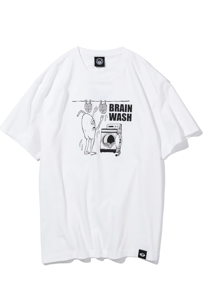TOY MACHINE (トイマシーン) MAD MOUSE COMIC COLLAB BRAIN WASH SS TEE WHITE