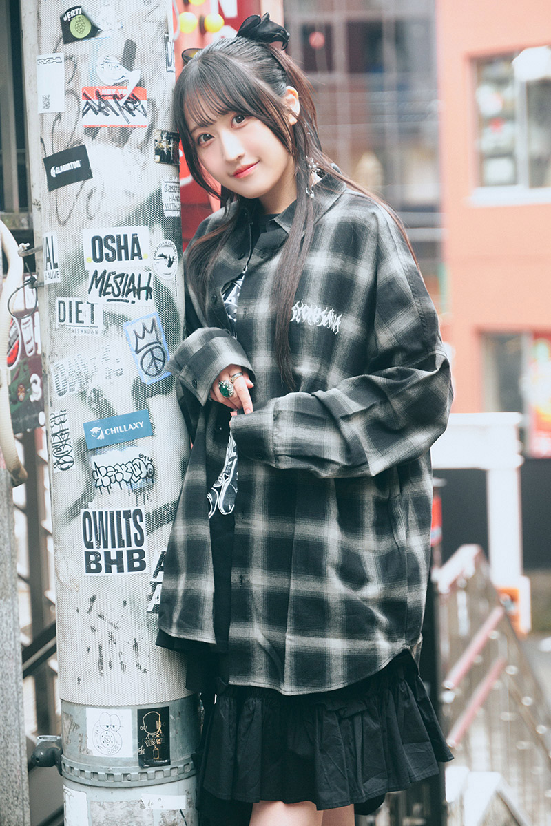 守屋亨香×PSYCHO NATION×GEKIROCK CLOTHINGコラボ・チェックシャツ