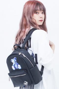 TRAVAS TOKYO【トラバストーキョー】PU Back Pack [Small] Furry bear Black×Blue