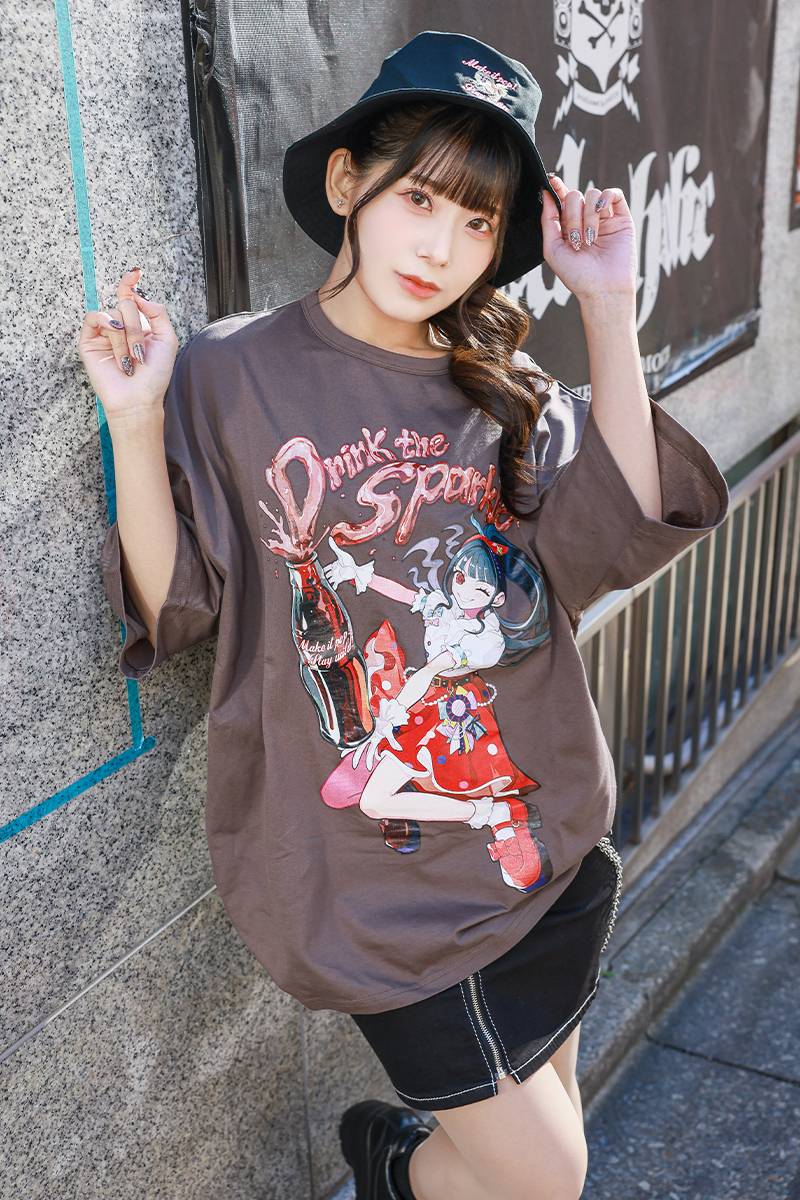 【予約商品】飯田ヒカル×GEKIROCK CLOTHING コラボ・Tシャツ -  Brown