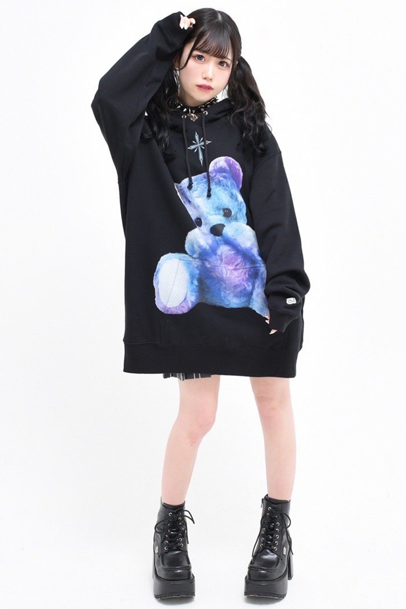 travas tokyo Kanau bear Hoodie レイヤード パーカ - トップス