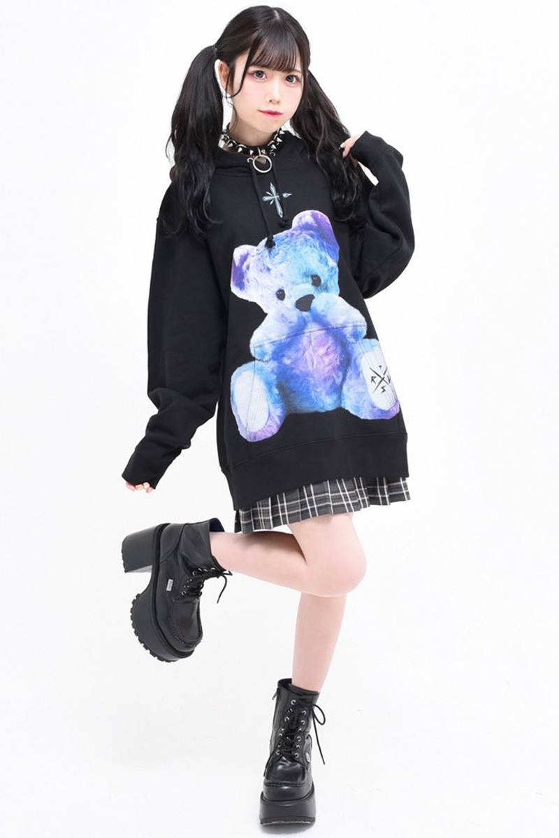 TRAVAS TOKYO【トラバストーキョー】 Furry bear hoodie Black
