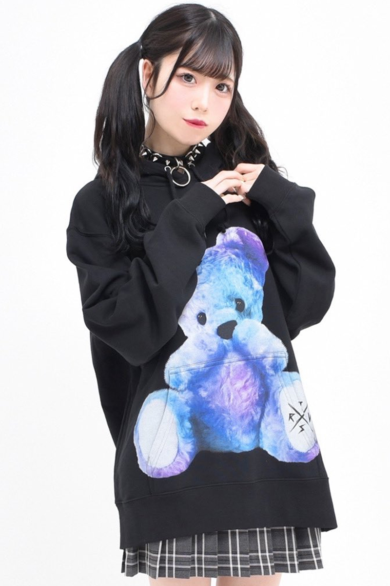 TRAVAS TOKYO【トラバストーキョー】Furry bear Hoodie Black