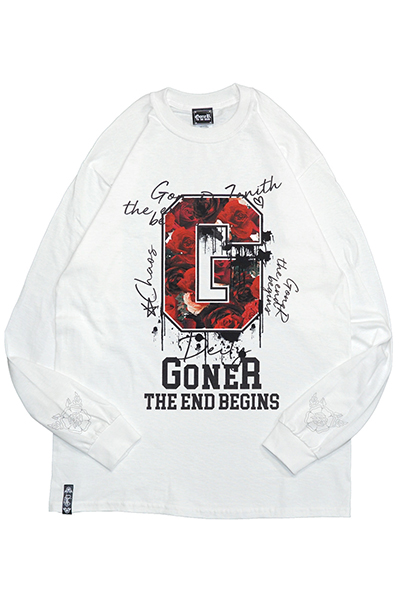 GoneR (ゴナー) GR20LS002 『G』 Rose L/S T-Shirts White