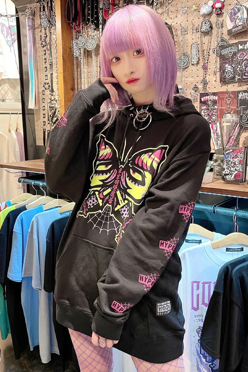 HYPER CORE 東京羽堕腐蕾-トーキョーバタフライ- フーディー PINK×MINT